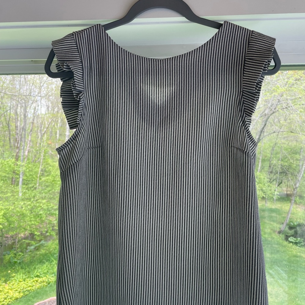 Monteau Black and White Striped Top